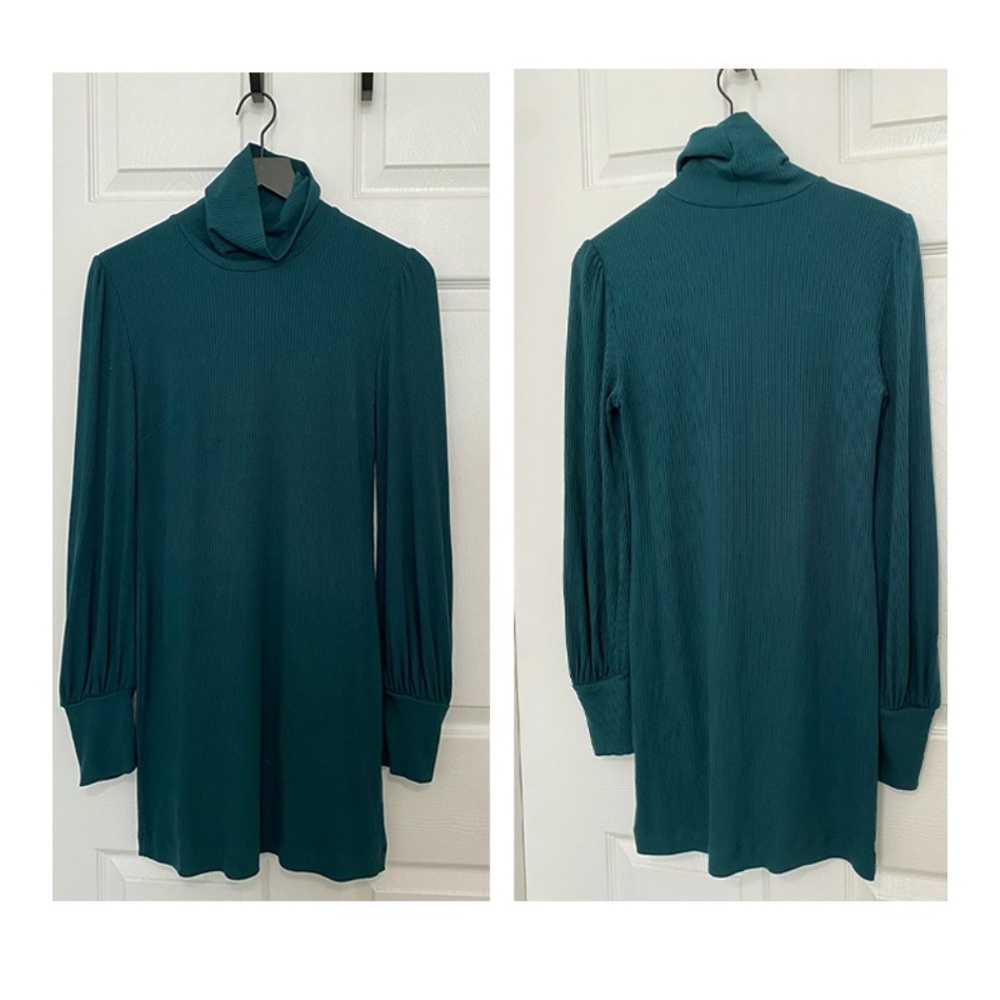 Nasty Gal teal long-sleeve mini dress